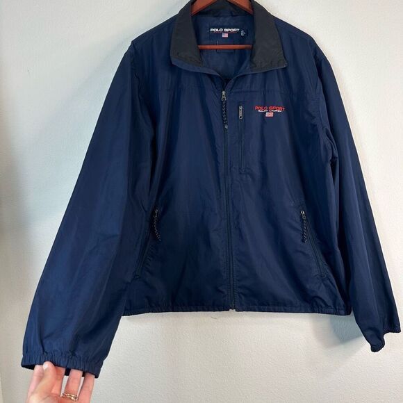 Vintage 90s Polo Ralph Lauren Spell Out Logo Windbreaker Jacket Men’s Large USA - Picture 3 of 10